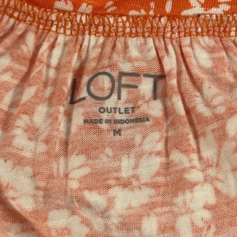 LOFT Sleeveless‎ Top Womens Size Medium Orange Floral - Picture 7 of 8